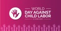 World Day Against Child Labor background or banner design template.