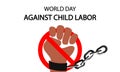 World day against child labor sign stop