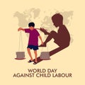 world day against child labour background template vector Royalty Free Stock Photo