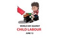 world day of against child labour vector illustration