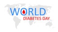 World day of diabetes. Icon of diabetic awareness. Logo of international care for patient with diabetes. Sugar in blood. Concept