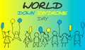 World Day of Down Syndrome. Doodles for children with colored ba