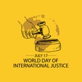 World day for international justice poster concept.