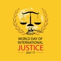 World day for international justice poster concept.