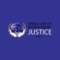 World day for international justice poster concept.