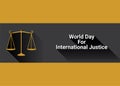 World day for international justice poster design