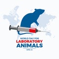 World Day For Laboratory Animals poster vector illustration Royalty Free Stock Photo