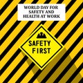 World Day for Safety and Health at Work design Royalty Free Stock Photo