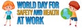 World day for safety and health at work logo design Royalty Free Stock Photo