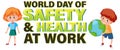 World day for safety and health at work logo design Royalty Free Stock Photo