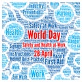 World day safety and health at work word cloud Royalty Free Stock Photo