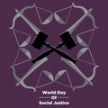World day of social justice minimal vector concept