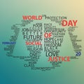 Vector typography world day of social justice poster or background