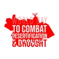 World Day to Combat Desertification and Drought banner with Desert texture background vector design Royalty Free Stock Photo