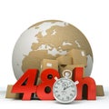 World delivery in 48 Hrs Royalty Free Stock Photo