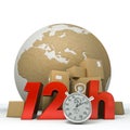 World delivery in twelve hours Royalty Free Stock Photo