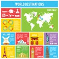 world destinations infographic. Vector illustration decorative design Royalty Free Stock Photo