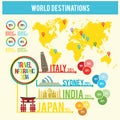 world destinations infographic. Vector illustration decorative design Royalty Free Stock Photo