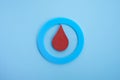 World diabetes day awareness. Blue circle with blood drop.