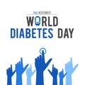 World Diabetes Day Awareness with hands hold the meter measures for blood sugar level