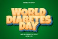 World diabetes day editable text effect cartoon style Royalty Free Stock Photo