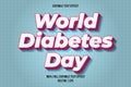 World diabetes day editable text effect cartoon style Royalty Free Stock Photo