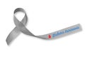 World diabetes day with grey ribbon and red blood drop (bow isolated on white background with clipping path)