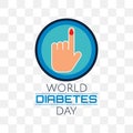 World diabetes day isolated on transparent background. vector