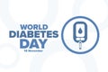 World Diabetes Day. 14 November. Holiday concept. Template for background, banner, card, poster with text inscription