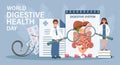 World Digestive Health Day for landing page. Doctors investigate diseases of the digestive system. Health care and medicine.