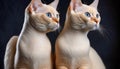 Siamese Twins: An Eye-catching Digital Painting of a Feline Pair