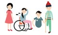 World disability day disabled people vector flat illustration disable