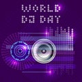 World DJ Day. Abstract vector DJ, radio, music
