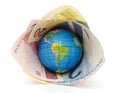 World dominated by the Brazilian currency Royalty Free Stock Photo