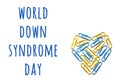 World down syndrome awareness concept with colorful heart.