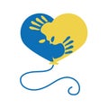 World down syndrome day, balloon shaped heart with hands flat style