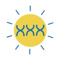 World down syndrome day, chromosome dna molecule banner flat style