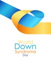 World Down Syndrome Day modern poster on March 21. International symbol of disease Down Syndrome on isolated white Royalty Free Stock Photo