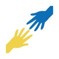 World down syndrome day, yellow and blue hands help flat style