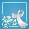 World Dyslexia Awareness Day Silver Ribbon Concept