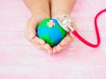 World Earth Day April 22 and World health day, April 7 concept. Royalty Free Stock Photo