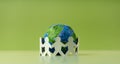 World Earth Day Concept. Green Energy, ESG, Renewable and Sustainable Resources. Environmental Care. Paper Cut as Group of People Royalty Free Stock Photo