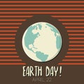 World Earth day concept. Vector illustration. Earth map shapes with shadow in flat style. Royalty Free Stock Photo