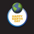 World earth day greeting card or banner with earth globe in black space. Vector World earth day concept illustration Royalty Free Stock Photo