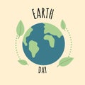 World earth day. Ocean nature. Modern simple illustration. Globe icon. Save earth. Happy earth day. World map Royalty Free Stock Photo