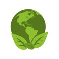 World earth ecological enviroment leaves symbol