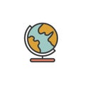World earth globe filled outline icon
