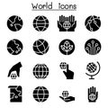 World, Earth icon set Royalty Free Stock Photo