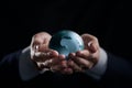 world, earth, planet, business concept glass earth globe in the hands Royalty Free Stock Photo