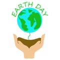 Earth day planet on the hands environment conservation concept Royalty Free Stock Photo